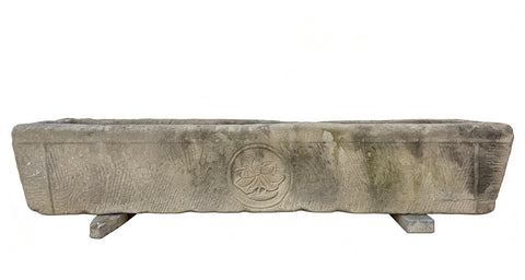 87" Inch Long Hand Chiseled Stone Trough 65