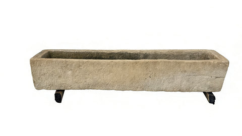 87" Inch Long Hand Chiseled Stone Trough 66