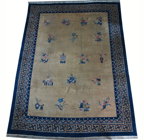 Vintage Chinese Art Deco Rugs: 12'5" x 9'2"