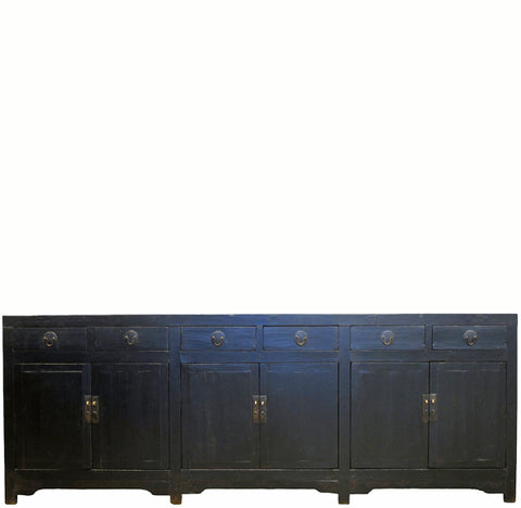 Z-9.7 Feet Long Antique Black Chinese Sideboard