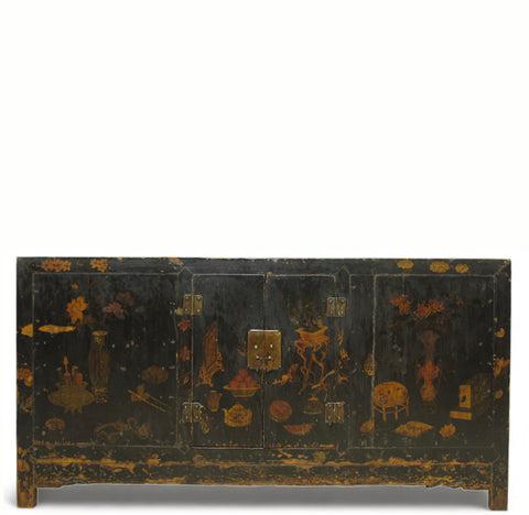 Z-Antique Hand Painted Chinese Asian Sideboard