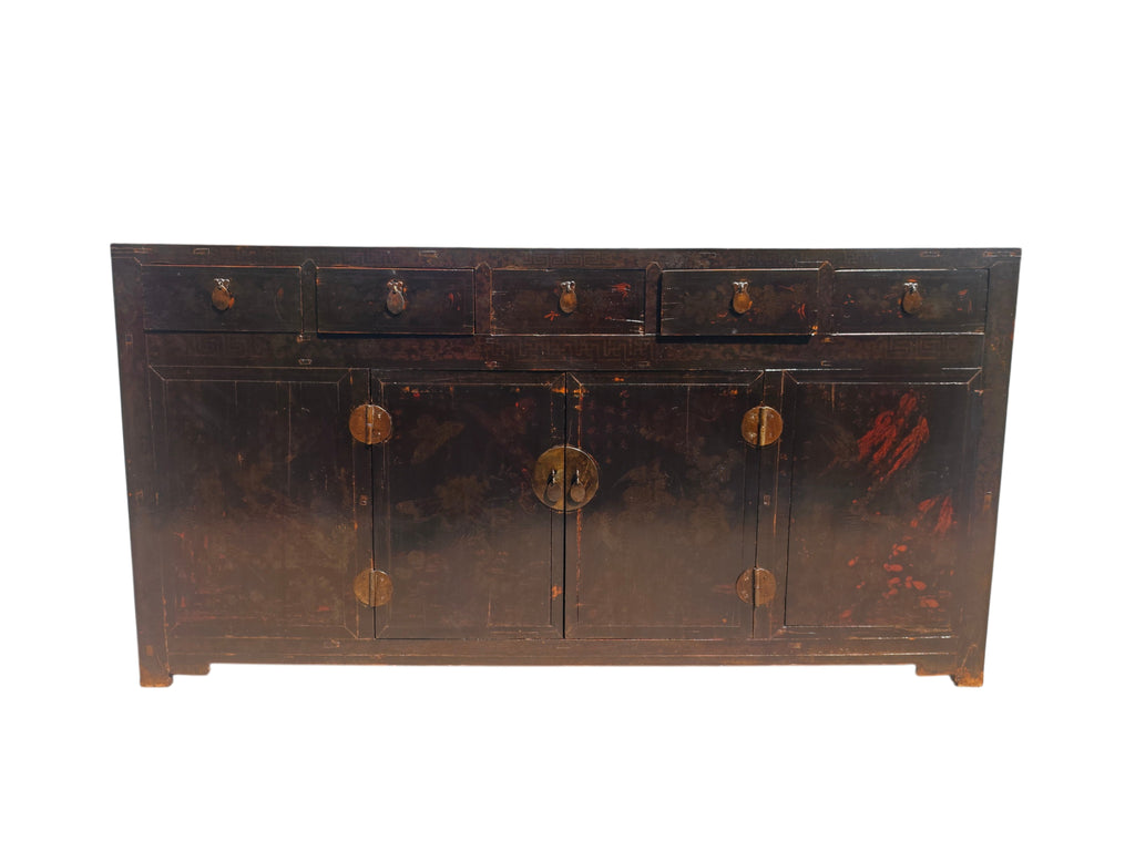 Antique Chinese Elm 5 Drawer Sideboard