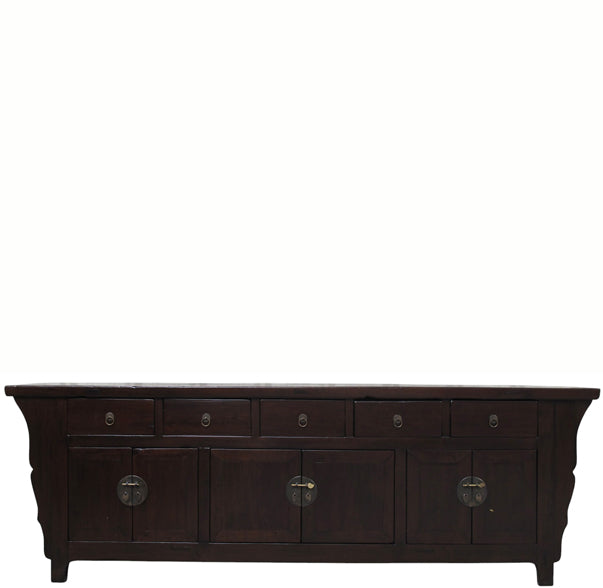 93" Long Antique Chinese 5 Drawer Buffet Sideboard Cabinet