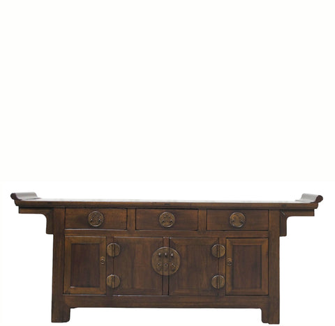 19th Century Chinese Catalpa Everted Flange Sideboard