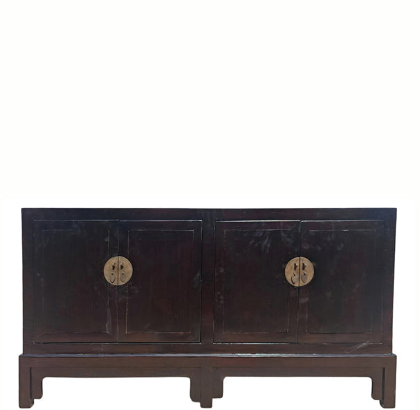 Early 20th Century Chinese Lacquered 4 Door Sideboard