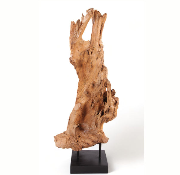 61" Inch Tall Organic Teak Natural Sculpture