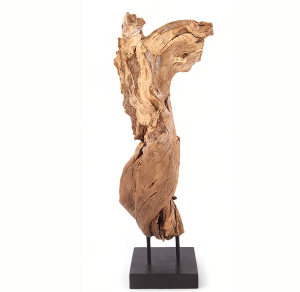 55" Inch Tall Organic Teak Natural Sculpture