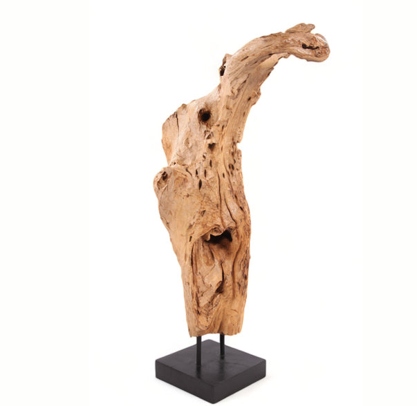 61" Inch Tall Organic Teak Natural Sculpture