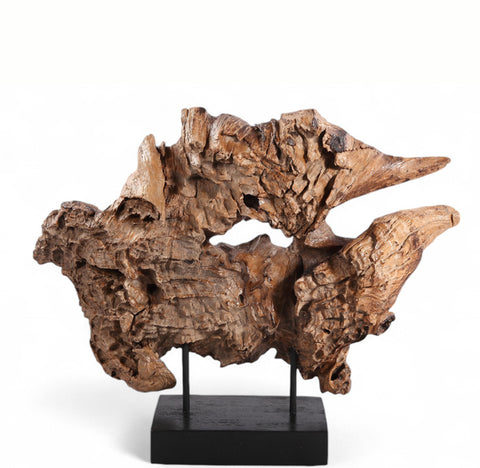 Table Top Organic Teak Sculpture- 31" Inch Tall