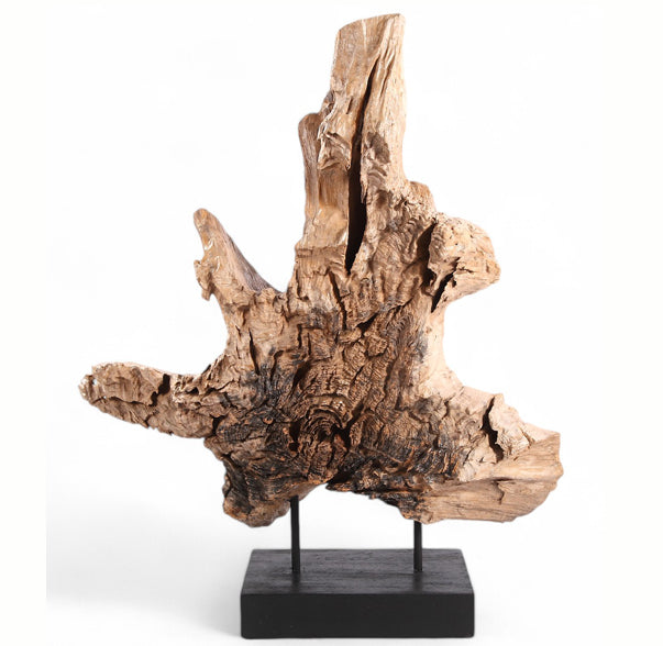 Table Top Organic Teak Sculpture- 42" Inch Tall
