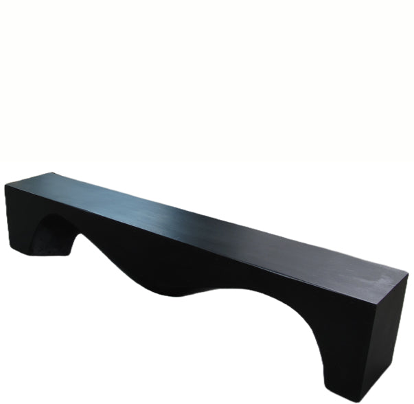 94" Inch Long Modern Black Sculpture Bench 25