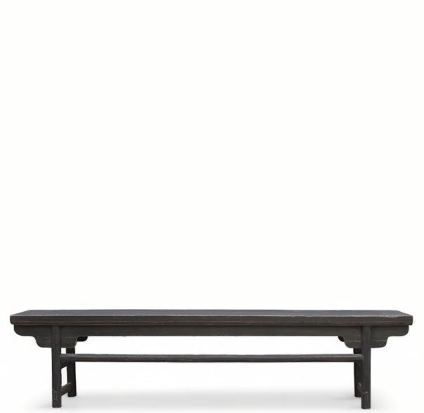 Black 85" inch Long Antique Chinese Bench Console Table