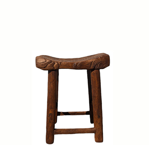 Curved Top Elm Stool