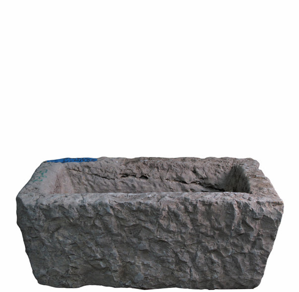 25" Inch Long Hand Chiseled Stone Trough 9-2