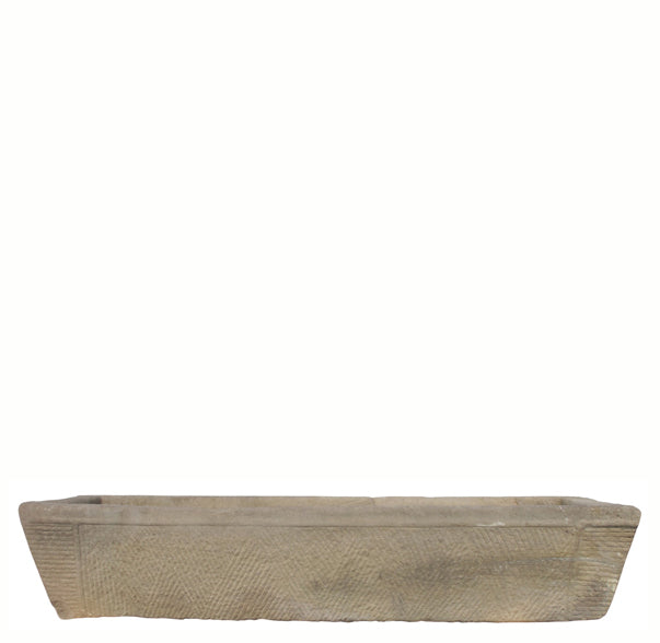 71" Inch Long Hand Chiseled Stone Trough 61