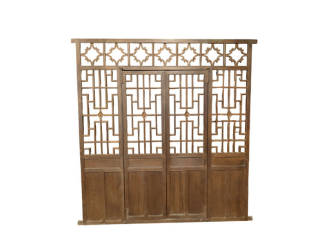 Antique Chinese Lattice Door Screen Panel