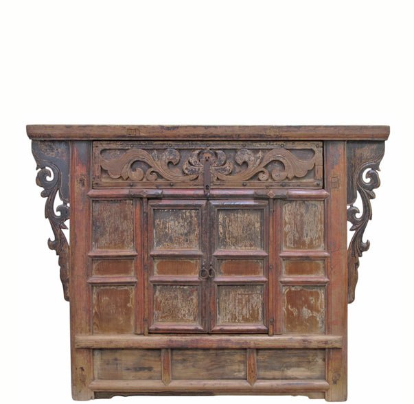 Antique Carved Elm Cabinet - Dyag East