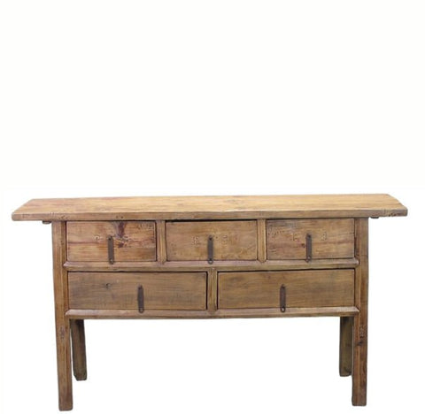 Antique Chinese Console Table with Five Drawers - Dyag East