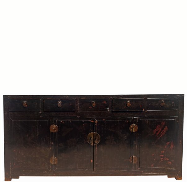 Antique Chinese Elm 5 Drawer Sideboard - Dyag East