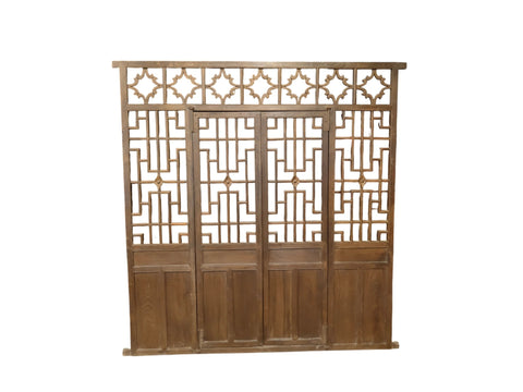 Antique Chinese Lattice Door Screen Panel - Dyag East