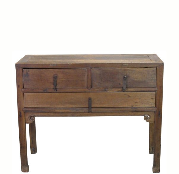 Antique Chinese Three-Drawer Side Table - Dyag East