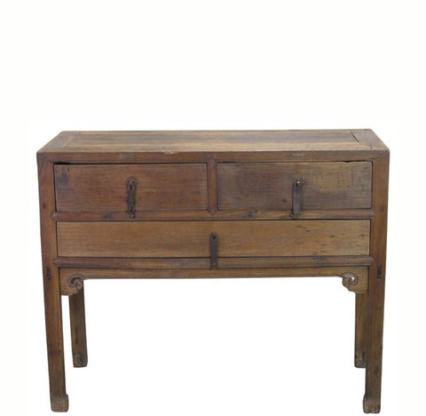Antique Chinese Three-Drawer Side Table - Dyag East