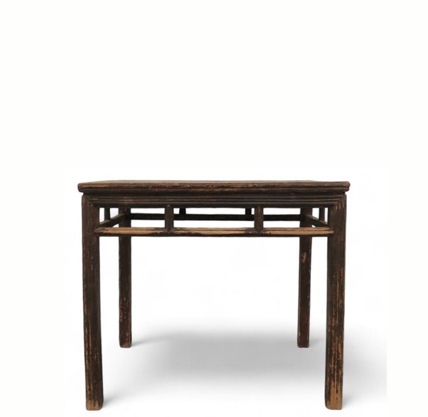 Antique Console or Wine Table with Stretchers, 35;8" Inch Long - Dyag East