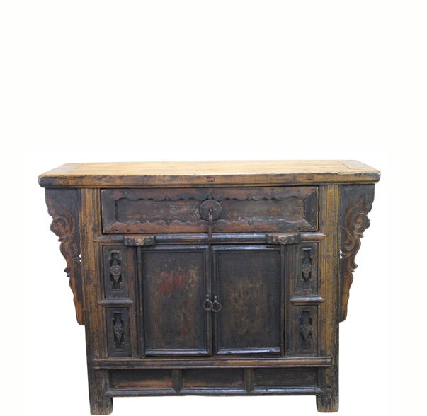Antique Distressed Elm Altar Cabinet - Dyag East