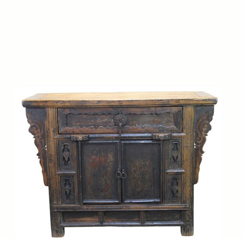 Antique Distressed Elm Altar Cabinet - Dyag East