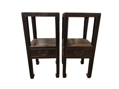 Pair of Antique Open-Shelf Accent Tables