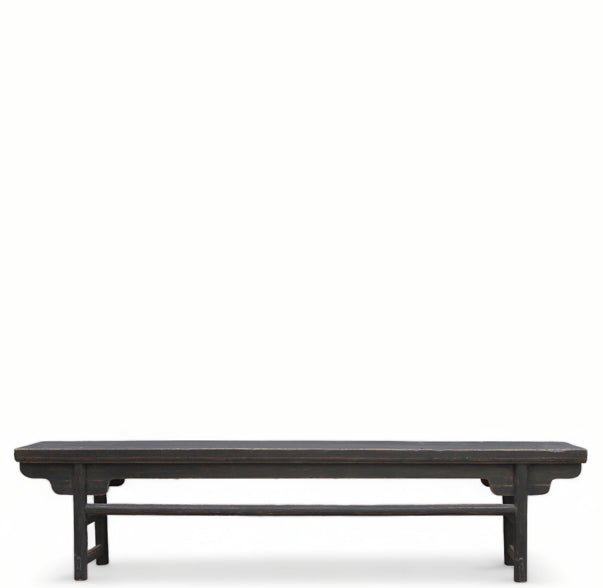 Black 85" inch Long Antique Chinese Bench Console Table - Dyag East