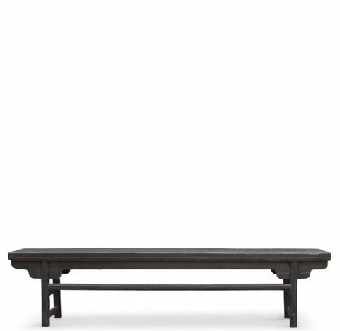 Black 85" inch Long Antique Chinese Bench Console Table - Dyag East