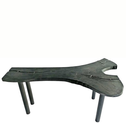 Black One Slab Free Form Living Edge Bar or Console Table - Dyag East