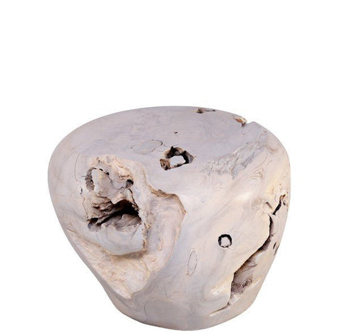 Bleached White Teak Root Accent or Side Table or Stool 23 - Dyag East