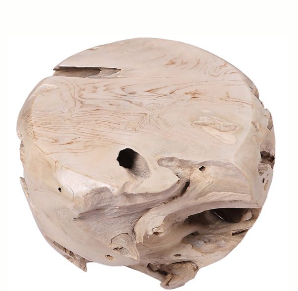 Bleached White Teak Root Accent or Side Table or Stool 28 - Dyag East
