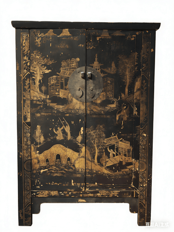 Chinese Chinoiserie - Style Landscape Cabinet - Dyag East