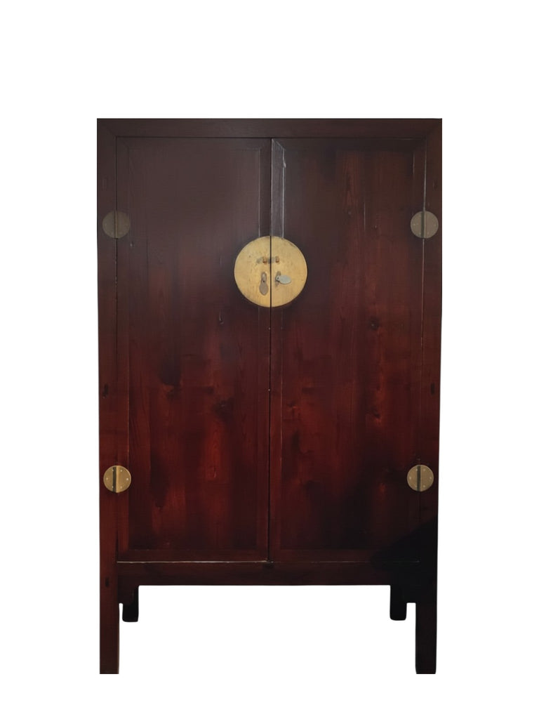 Chinese Tapered Cabinet with Large Brass Hardware - Dyag East