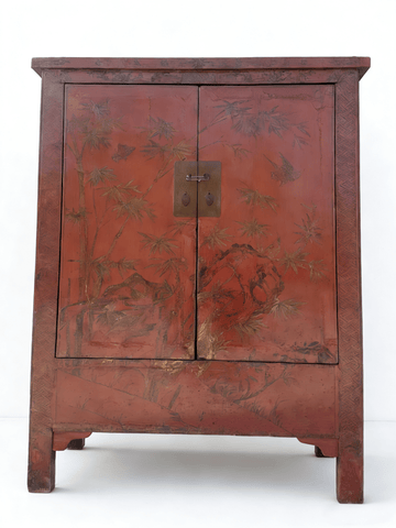 Chinoiserie - Style Hand - Painted Elm Cabinet - Dyag East
