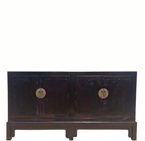 Early 20th Century Chinese Lacquered 4 Door Sideboard - Dyag East