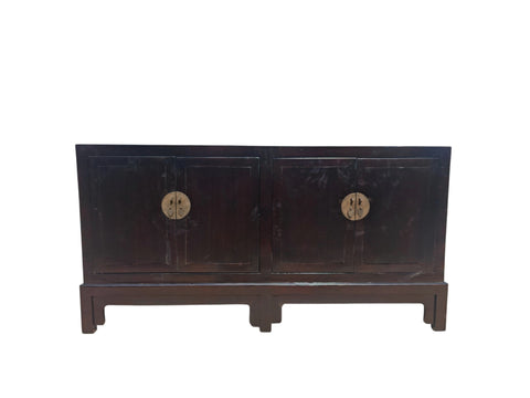 Early 20th Century Chinese Lacquered 4 Door Sideboard - Dyag East