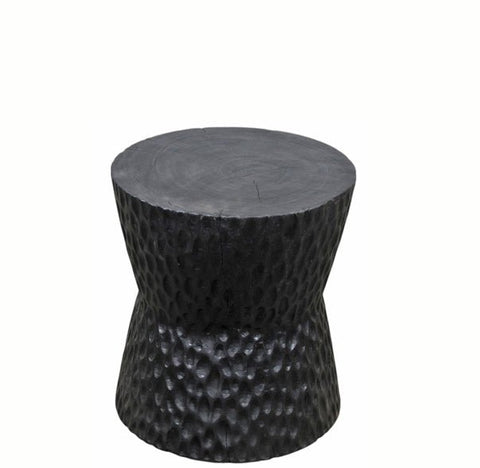 Hand Chiseled Black Accent or Side Table - Dyag East
