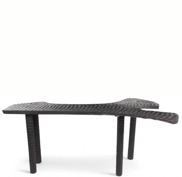 Hand Chiseled Black One Slab Bar or Console Table - Dyag East