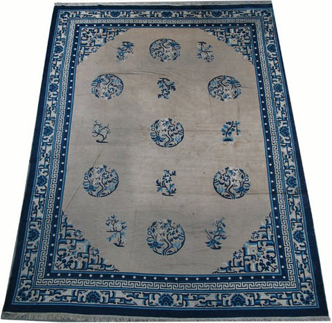 Hand Knotted Antique Chinese Peking Rug, 12 ft 3 in x 9 ft 3 in - Dyag East