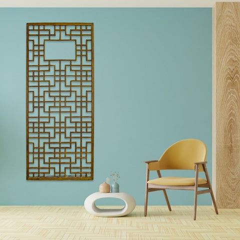 Lattice Antique Chinese Wood Screen Panel - Dyag East
