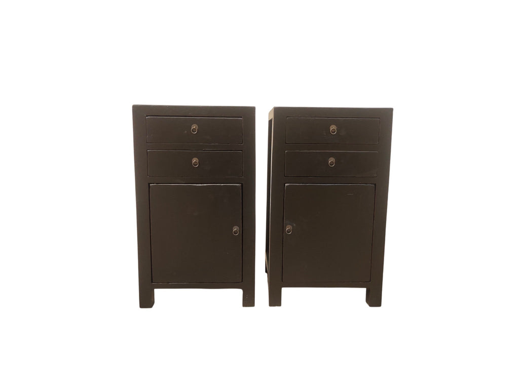 Pair of Antique Elm Accent Cabinets - Dyag East