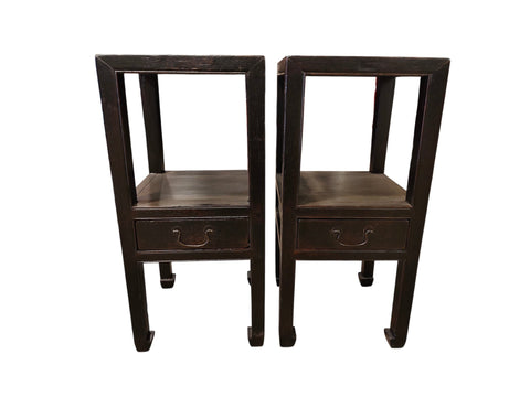 Pair of Antique Open-Shelf Accent Tables - Dyag East