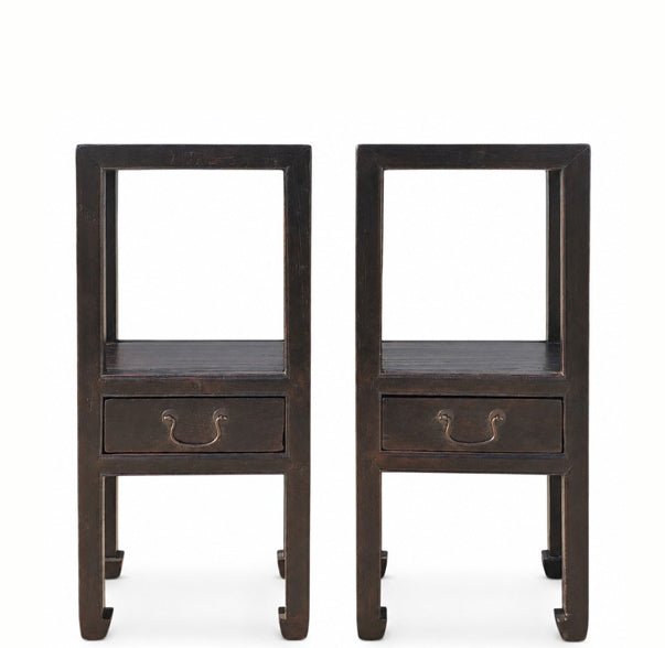 Pair of Antique Open-Shelf Accent Tables or Night Stand or Side Table - Dyag East