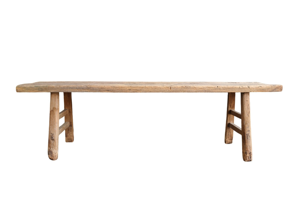 Vintage 72" Long Elm Wood Bench - Dyag East