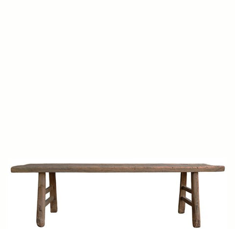 Vintage 72" Long Elm Wood Bench - Dyag East