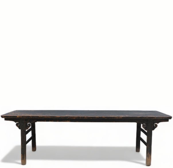 Z - 104" Inch Vintage Black Asian Dining Table - Dyag East